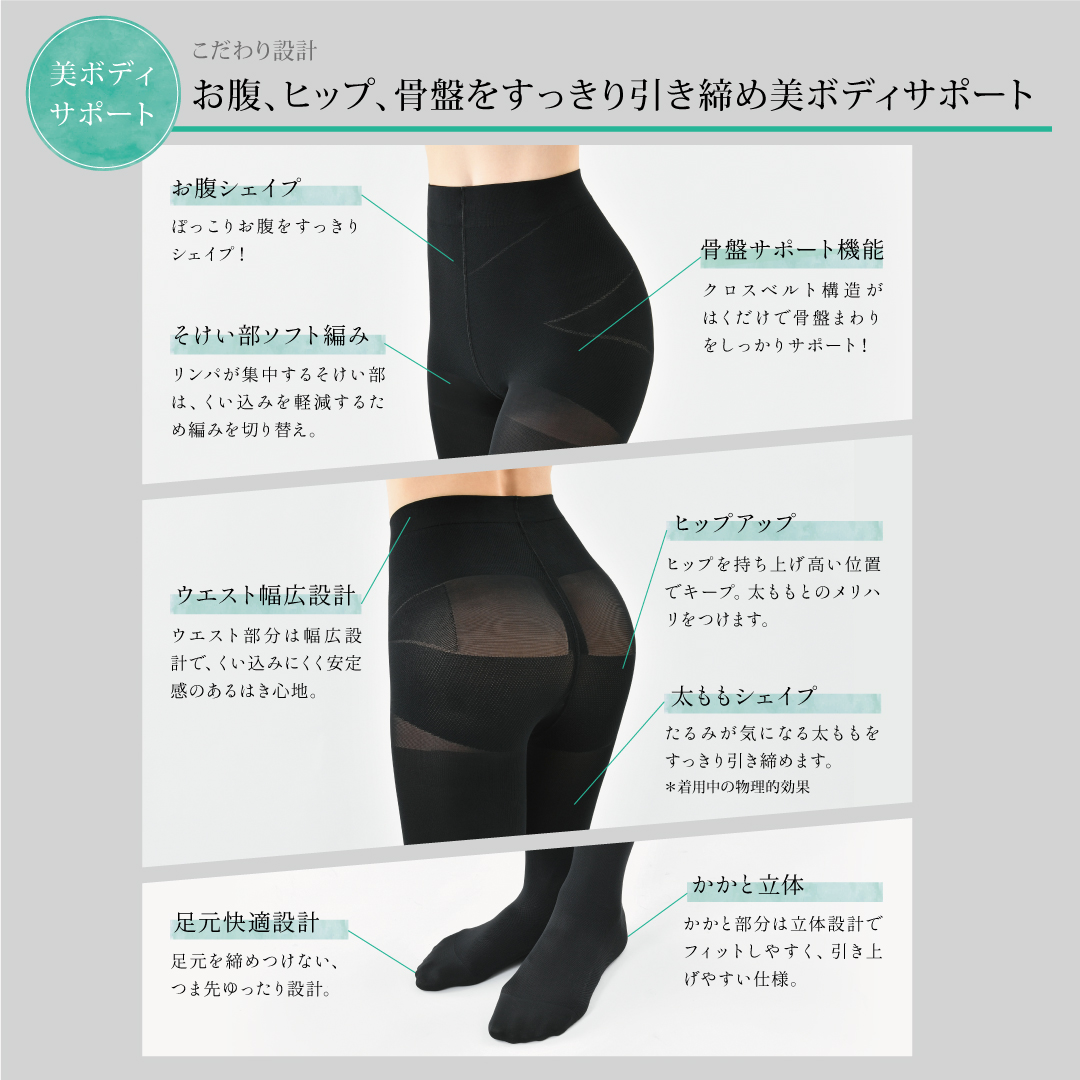 Befit ハイサポートタイスト140d骨盤プラス 着圧タイツ Be-fit ハイサポートタイスト140d骨盤プラス 光電子 【一般医療